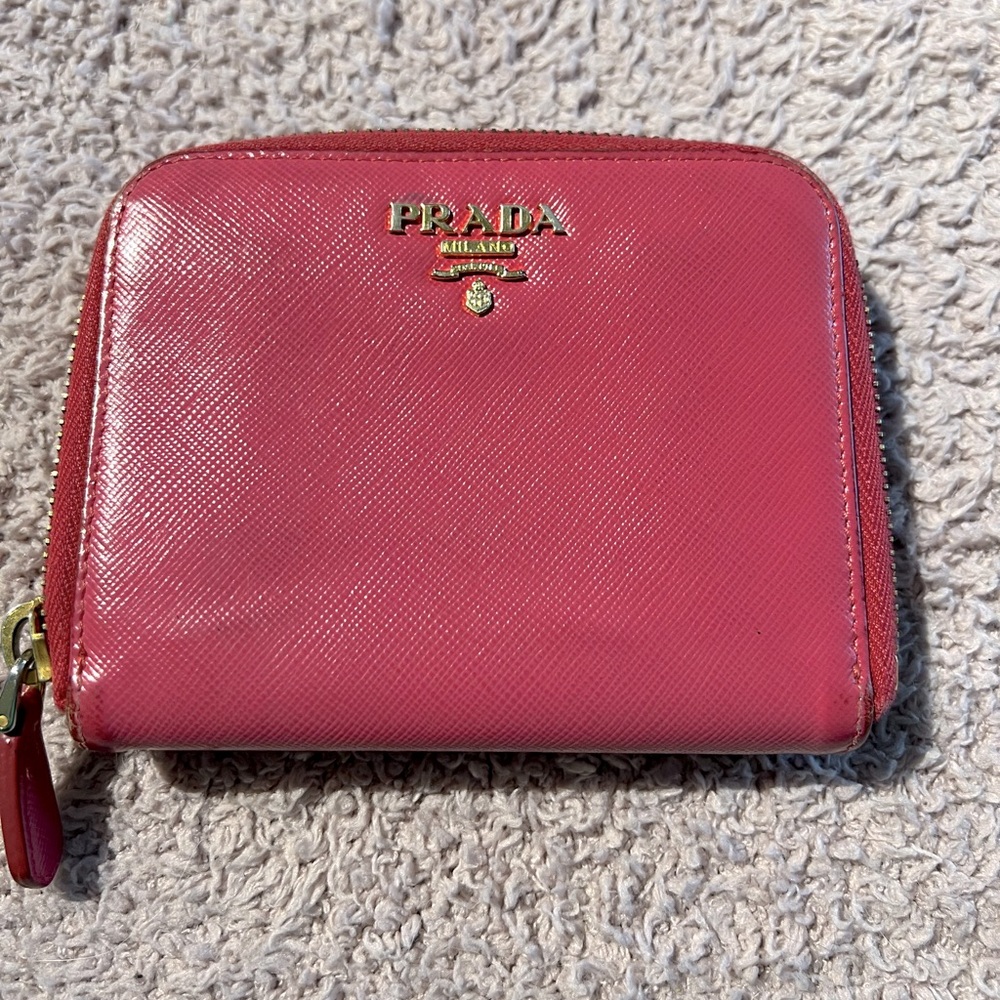 Prada compact zippy wallet